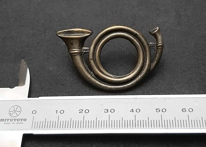 RARE: Franco-Prussian War , French Carbinier Brass Cartridge Box Badge ( Lugs Intact).