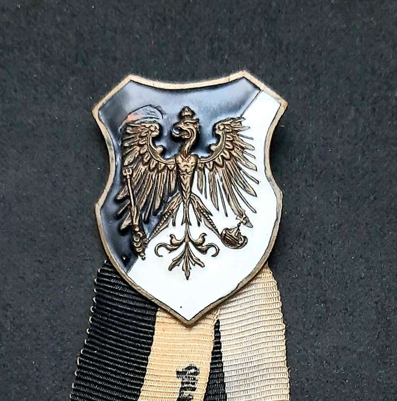 Pre-WW1 : Prussian 'Landes-Kriegsverband' Association Enamel Pin w/ Ribbon (10cm).