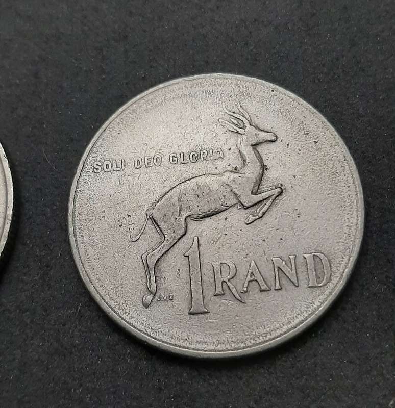 1970/80s South Africa: Lot 3 x Circulated Nickel R1 Coins (F)