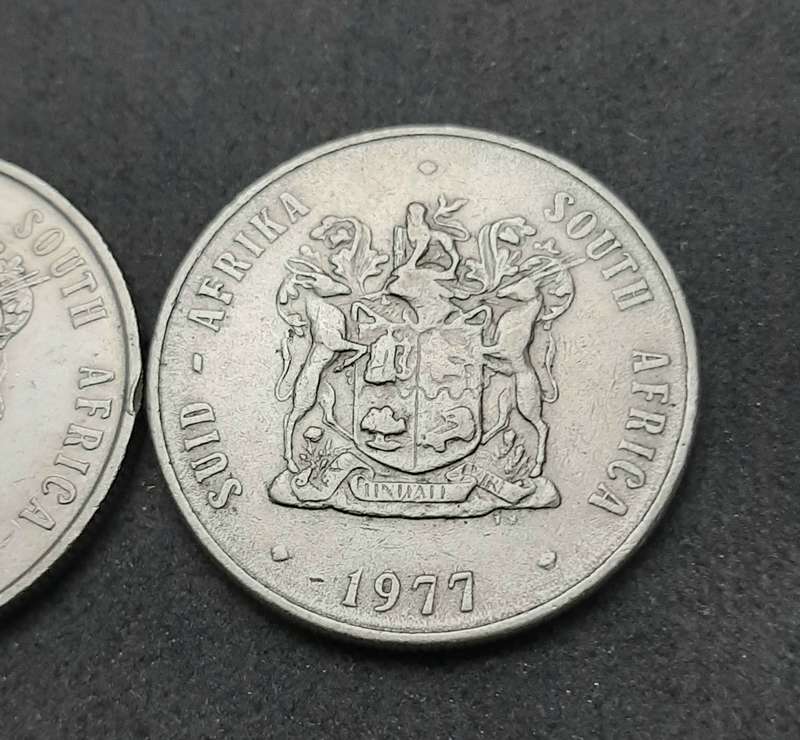 1970/80s South Africa: Lot 3 x Circulated Nickel R1 Coins (F)