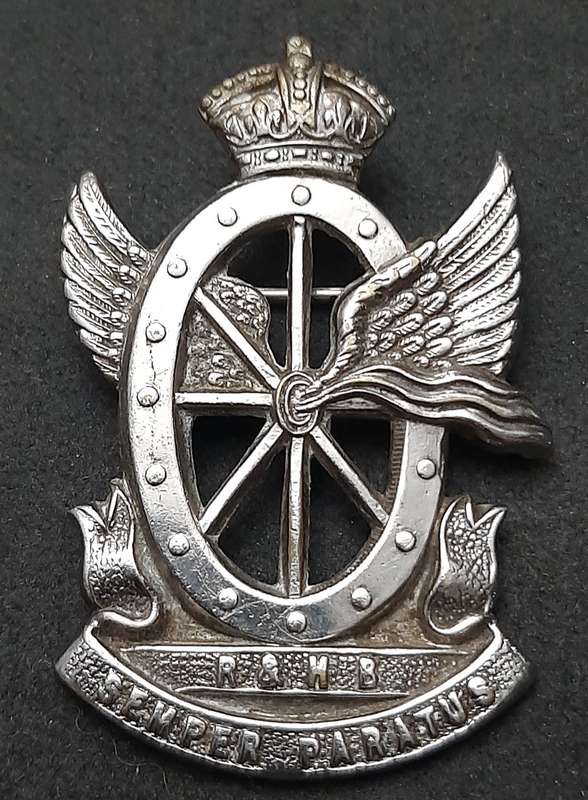RARE: 1920s SA Railways & Harbours Brigade Cap White Metal Badge (Pin).