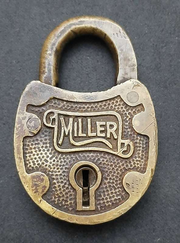 RARE: Early 20th Century American 'Miller' Brass Padlock (NO KEY)