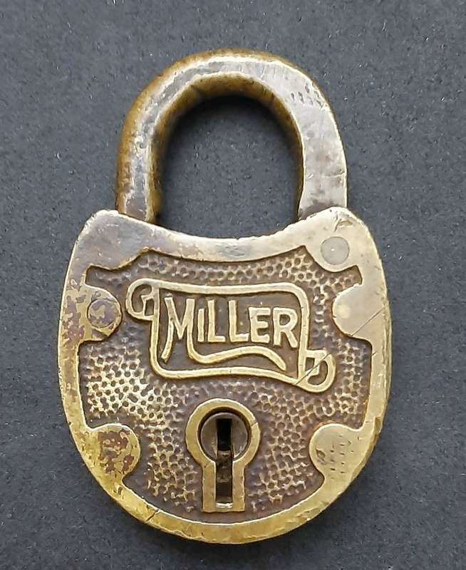 RARE: Early 20th Century American 'Miller' Brass Padlock (NO KEY)