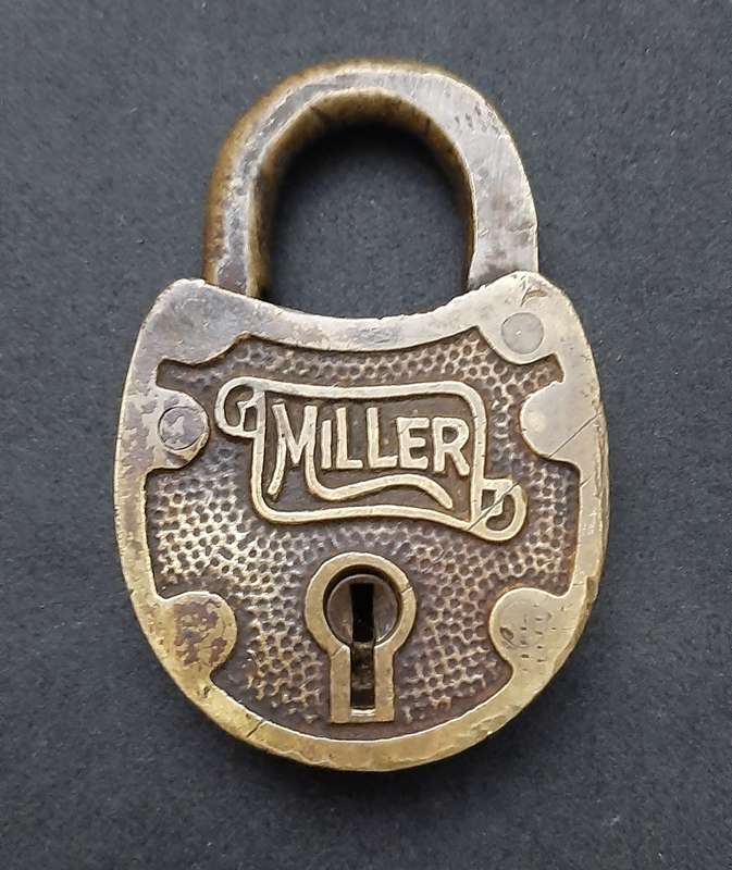 RARE: Early 20th Century American 'Miller' Brass Padlock (NO KEY)