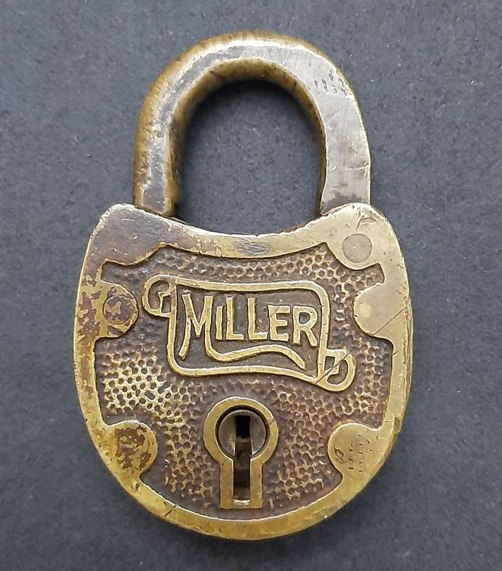 RARE: Early 20th Century American 'Miller' Brass Padlock (NO KEY)