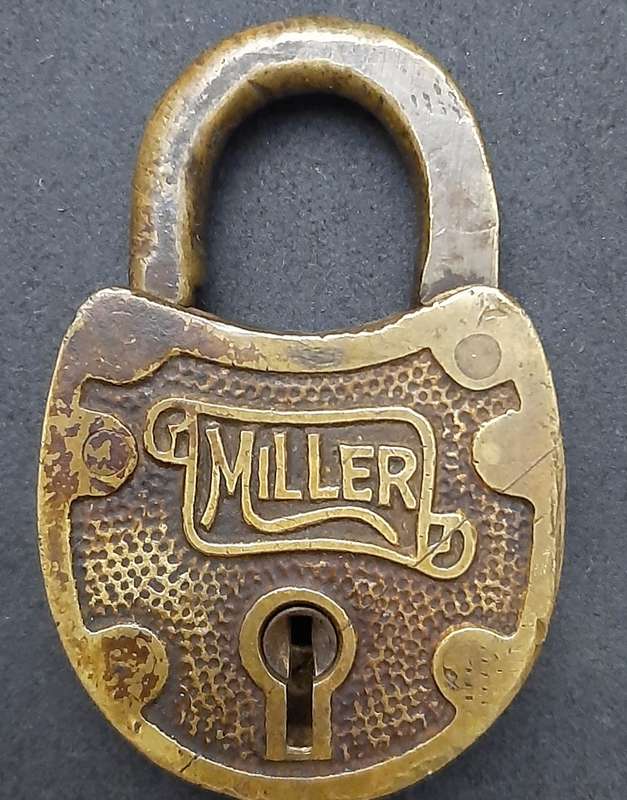 RARE: Early 20th Century American 'Miller' Brass Padlock (NO KEY)