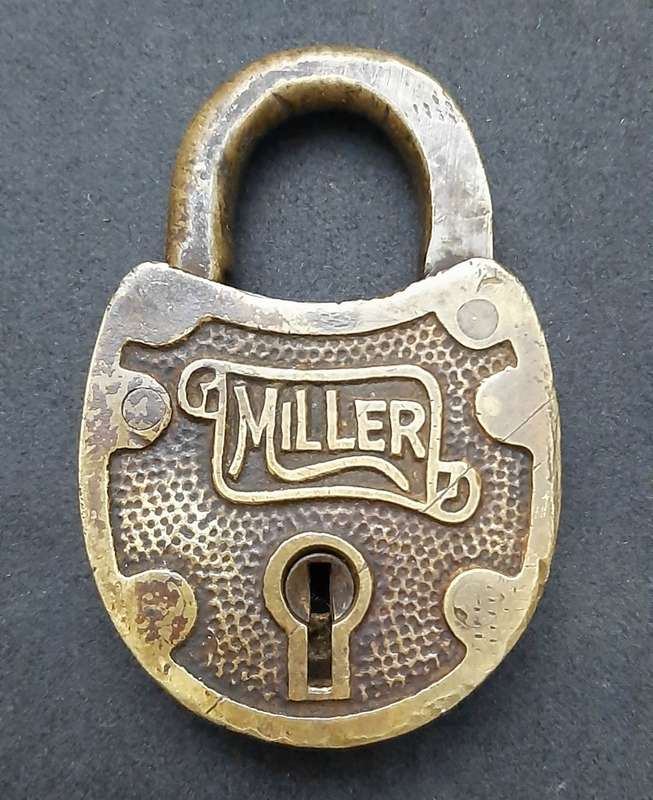 RARE: Early 20th Century American 'Miller' Brass Padlock (NO KEY)