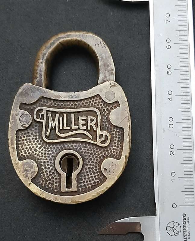RARE: Early 20th Century American 'Miller' Brass Padlock (NO KEY)