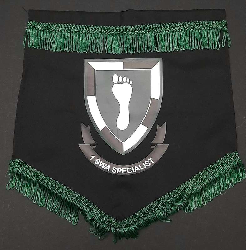 RARE: 1989 Border War - 1 SWA Specialist Tracker Unit Pennant w/ Trim ( 30cmx28cm).
