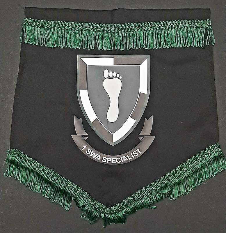 RARE: 1989 Border War - 1 SWA Specialist Tracker Unit Pennant w/ Trim ( 30cmx28cm).