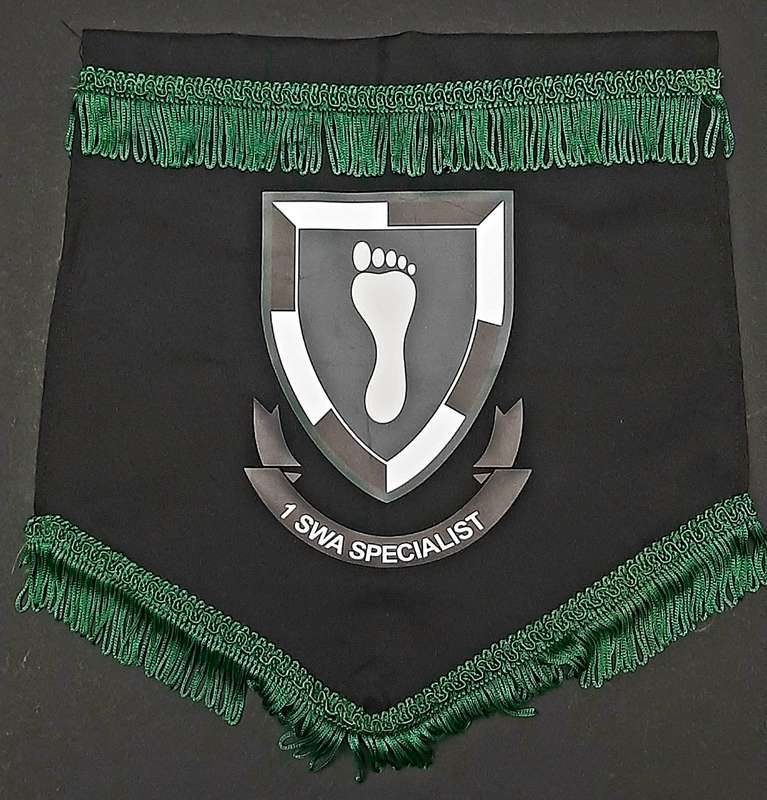 RARE: 1989 Border War - 1 SWA Specialist Tracker Unit Pennant w/ Trim ( 30cmx28cm).