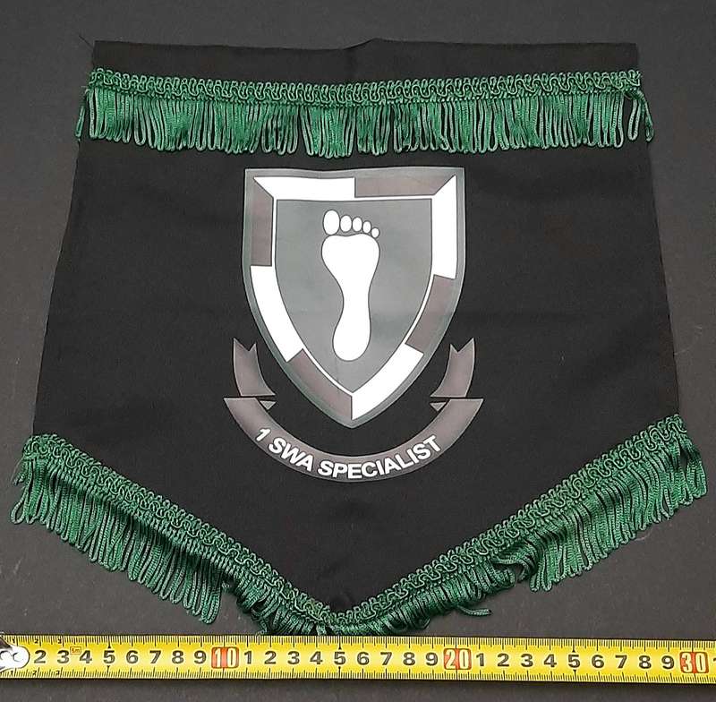 RARE: 1989 Border War - 1 SWA Specialist Tracker Unit Pennant w/ Trim ( 30cmx28cm).