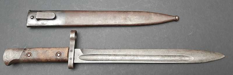 RARE: WW1 Austro-Hungarian 'Czech Legion' M1895 Steyr Bayonet w/ Steel Scabbard (36cm).