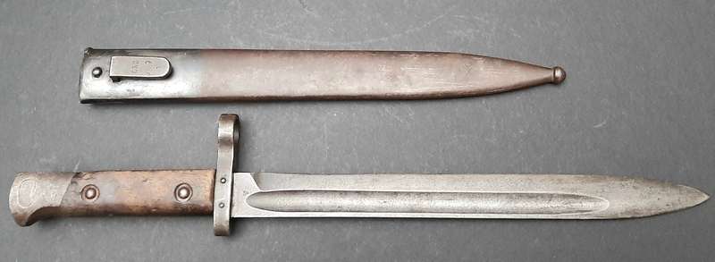 RARE: WW1 Austro-Hungarian 'Czech Legion' M1895 Steyr Bayonet w/ Steel Scabbard (36cm).