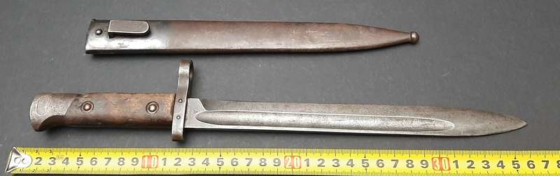 RARE: WW1 Austro-Hungarian 'Czech Legion' M1895 Steyr Bayonet w/ Steel Scabbard (36cm).
