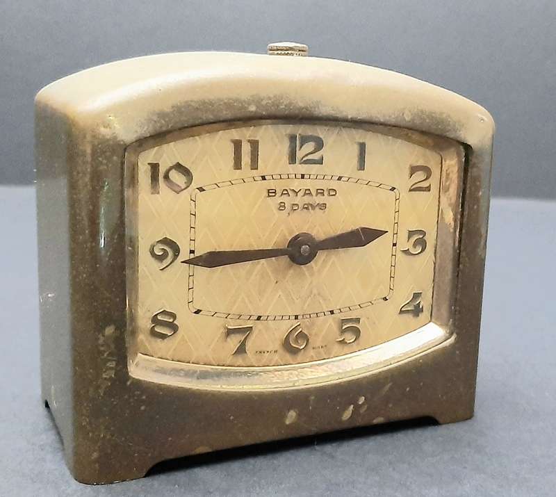 Mid-20th Century: European Bayard '8 Days'  Brass Casement Mantel Clock (UNTESTED).
