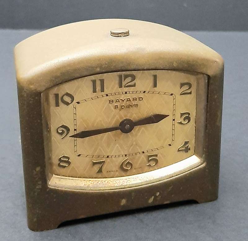 Mid-20th Century: European Bayard '8 Days'  Brass Casement Mantel Clock (UNTESTED).