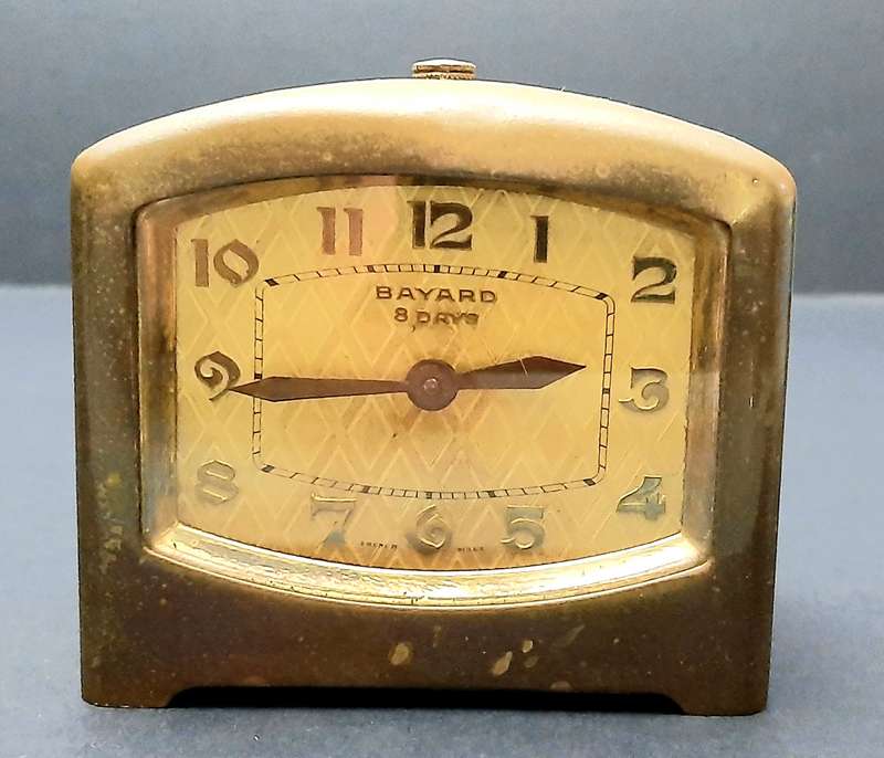 Mid-20th Century: European Bayard '8 Days'  Brass Casement Mantel Clock (UNTESTED).