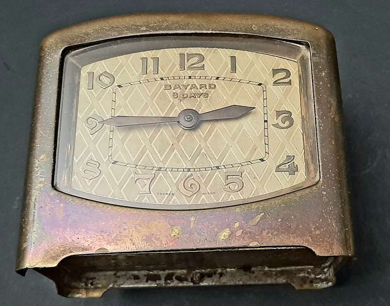 Mid-20th Century: European Bayard '8 Days'  Brass Casement Mantel Clock (UNTESTED).