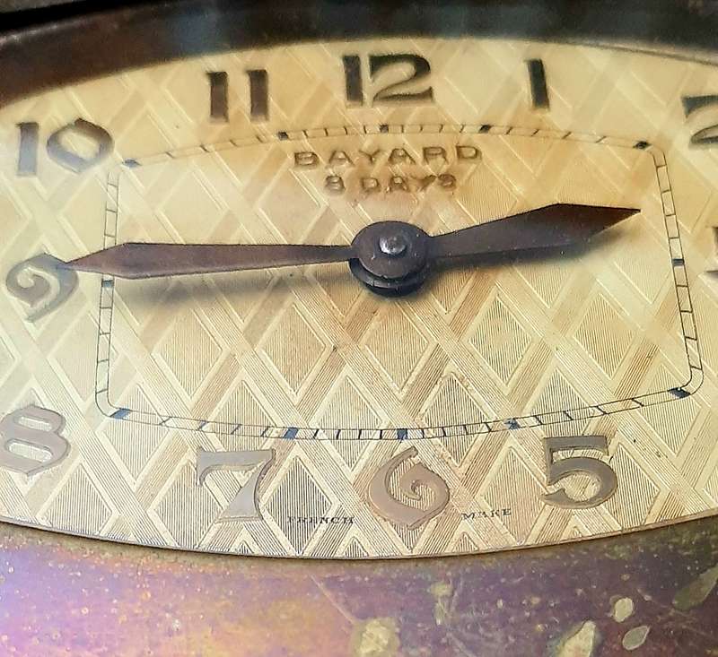 Mid-20th Century: European Bayard '8 Days'  Brass Casement Mantel Clock (UNTESTED).