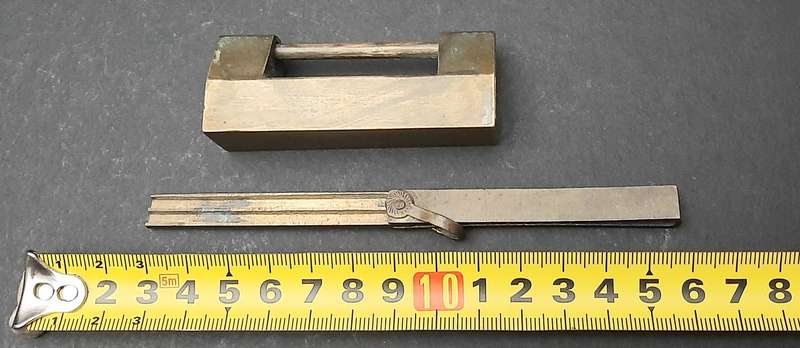 RARE: Early 20th Century- Brass Chinese Box Lock w/ Key ( 7 cm).