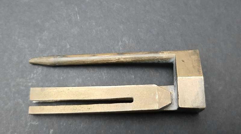 RARE: Early 20th Century- Brass Chinese Box Lock w/ Key ( 7 cm).
