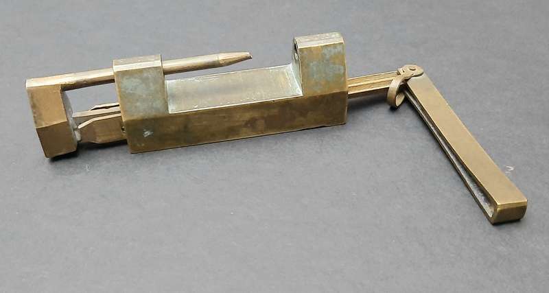 RARE: Early 20th Century- Brass Chinese Box Lock w/ Key ( 7 cm).