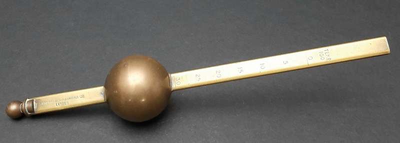 Late 19th Century: English Brass Brewing Hydrometer Instrument (26cm).