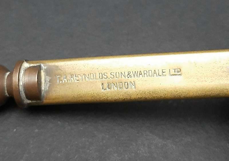 Late 19th Century: English Brass Brewing Hydrometer Instrument (26cm).
