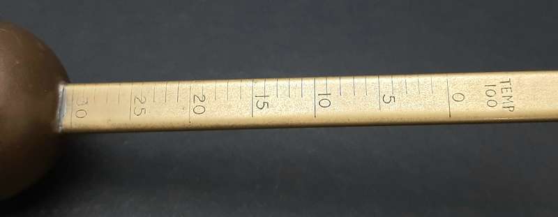 Late 19th Century: English Brass Brewing Hydrometer Instrument (26cm).