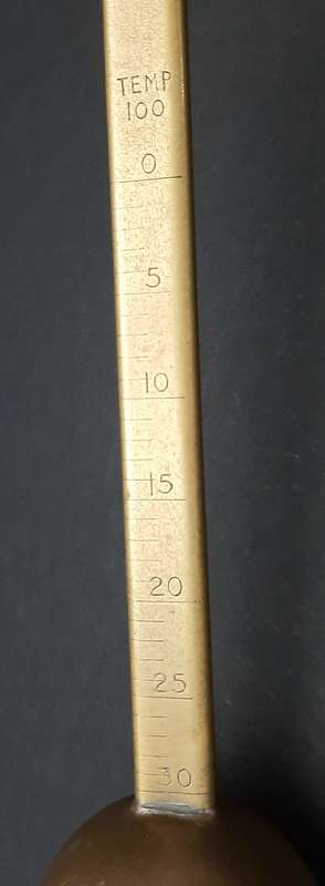 Late 19th Century: English Brass Brewing Hydrometer Instrument (26cm).