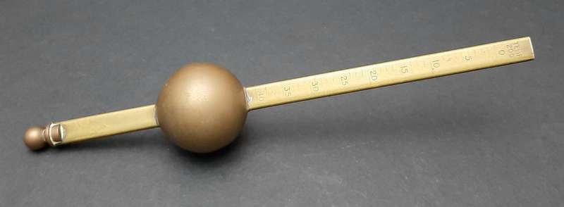 Late 19th Century: English Brass Brewing Hydrometer Instrument (26cm).