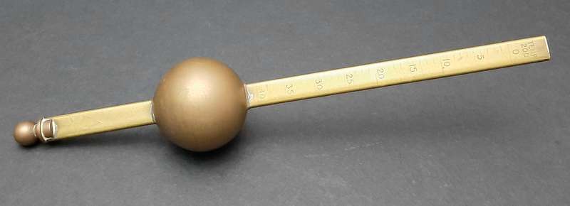 Late 19th Century: English Brass Brewing Hydrometer Instrument (26cm).