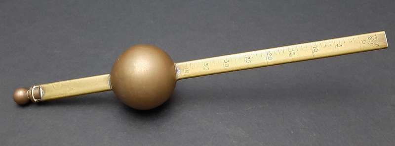 Late 19th Century: English Brass Brewing Hydrometer Instrument (26cm).