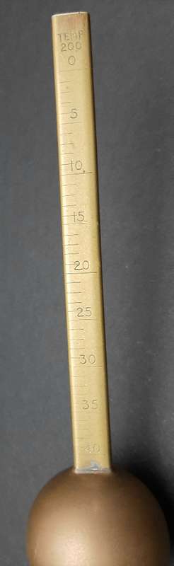 Late 19th Century: English Brass Brewing Hydrometer Instrument (26cm).