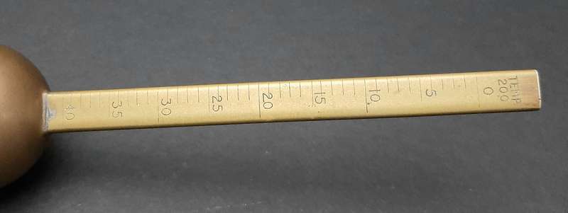 Late 19th Century: English Brass Brewing Hydrometer Instrument (26cm).