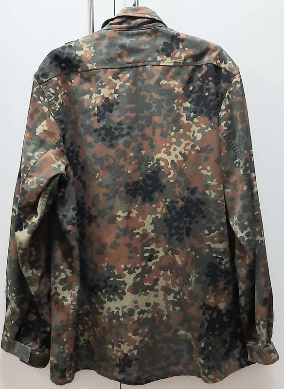 1990s German Bundeswehr Flecktarn Camouflage Field Dress Jacket with Zipper (L/XL)