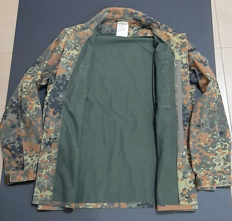1990s German Bundeswehr Flecktarn Camouflage Field Dress Jacket with Zipper (L/XL)