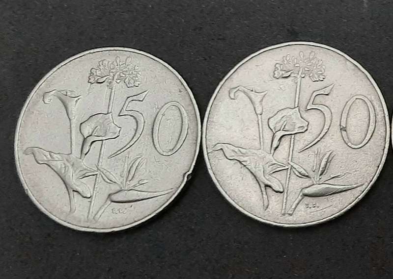South Africa: 1966 / 68 Nickel 50 cent Coins JVR & Dönges Lot x 4  (F).