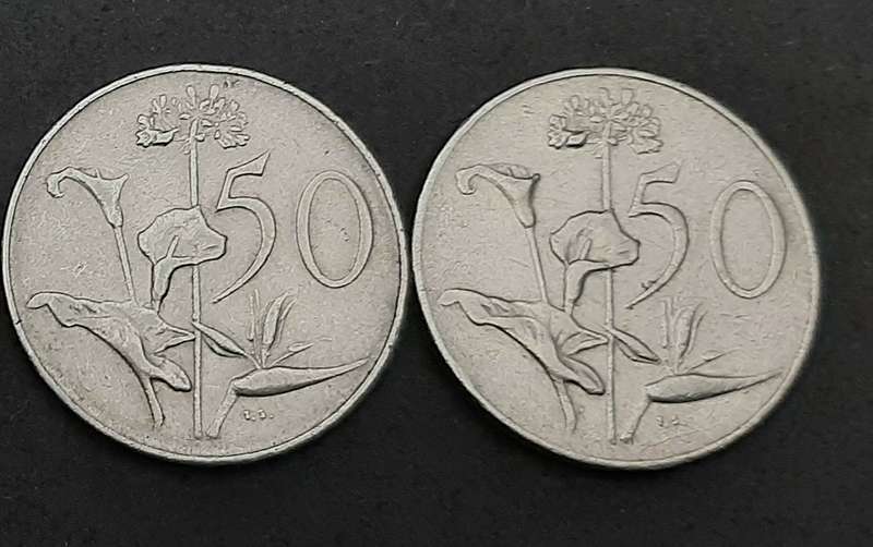 South Africa: 1966 / 68 Nickel 50 cent Coins JVR & Dönges Lot x 4  (F).