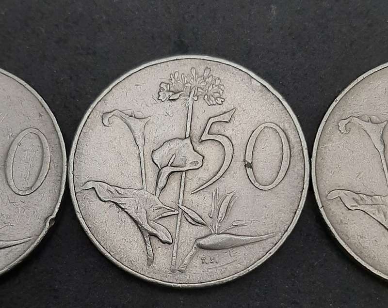 South Africa: 1966 / 68 Nickel 50 cent Coins JVR & Dönges Lot x 4  (F).