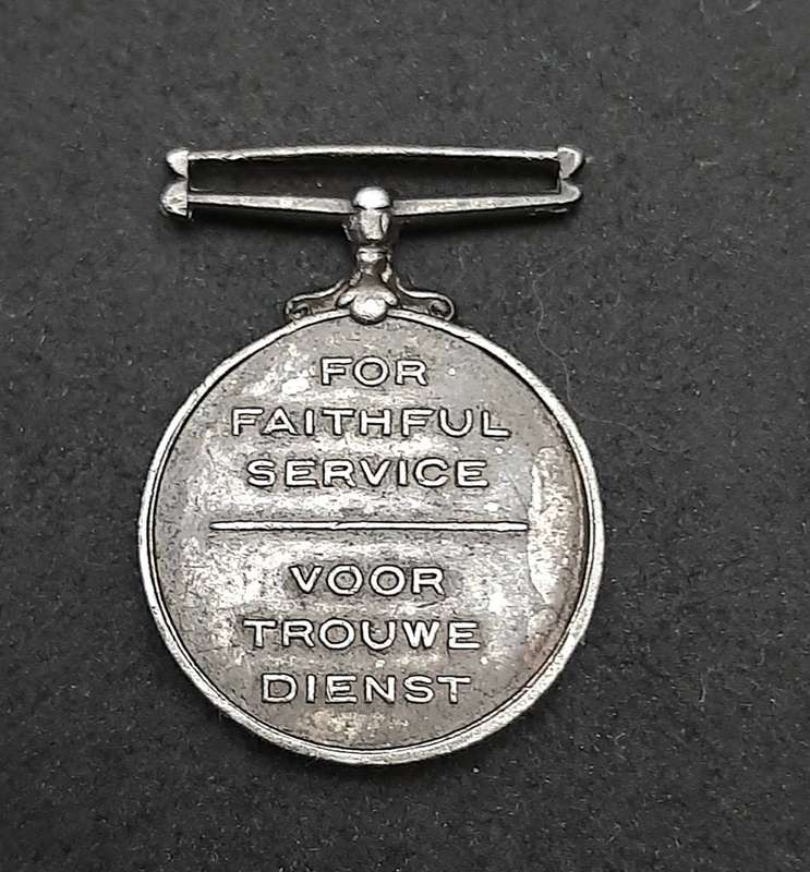 RARE: Pre-1923 SA Colonial Police 'Faithful Service' .925 Silver Miniature Medal (Type I).