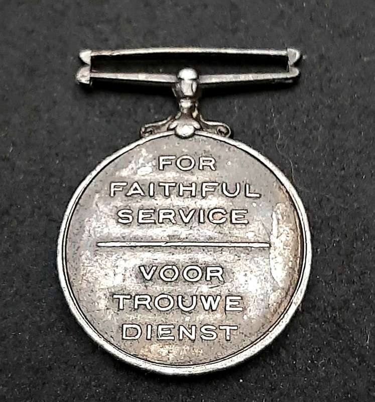 RARE: Pre-1923 SA Colonial Police 'Faithful Service' .925 Silver Miniature Medal (Type I).