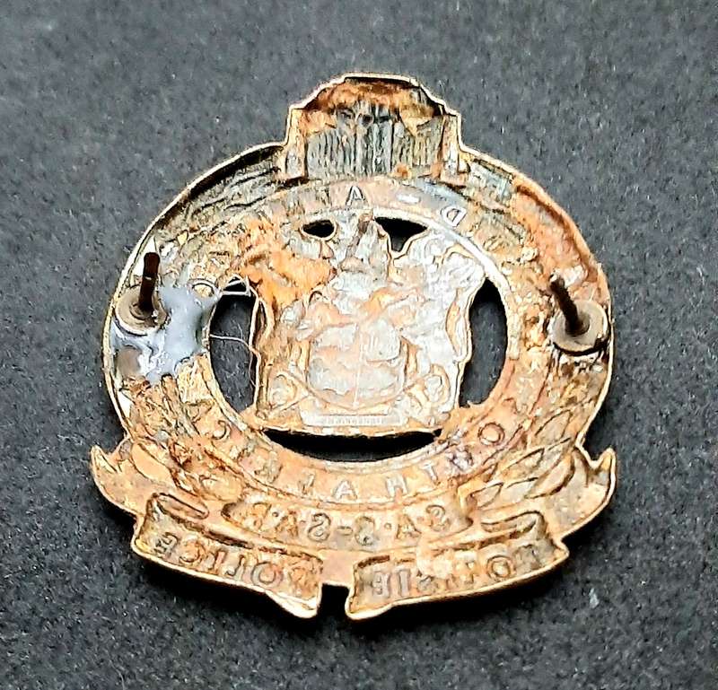 Border War: 1980s SA Railway Police 'National Task Force' Brass Beret Badge ( All Pins).