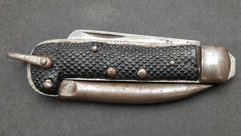WW2 : British Army 1942 Jack-Knife / Pocket Knife w/ Bexoid Grips ( Roger's, Sheffield).
