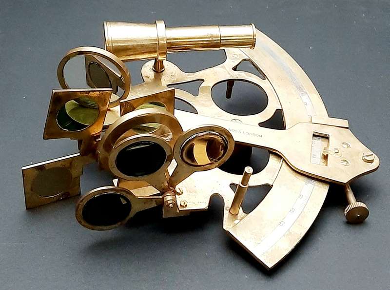 RARE: Early 20th Century- Naval  Navigational Sextant/ Quintant w/ Portmanteau (Ross, London).