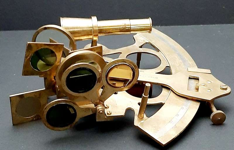 RARE: Early 20th Century- Naval  Navigational Sextant/ Quintant w/ Portmanteau (Ross, London).