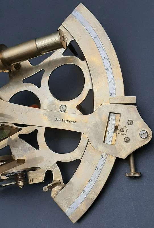RARE: Early 20th Century- Naval  Navigational Sextant/ Quintant w/ Portmanteau (Ross, London).