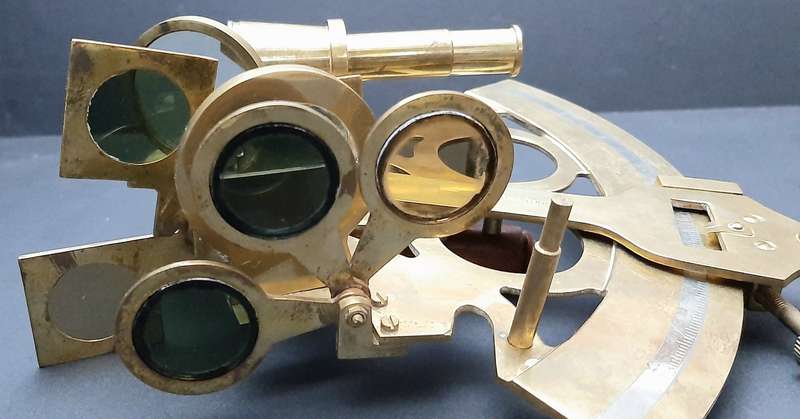 RARE: Early 20th Century- Naval  Navigational Sextant/ Quintant w/ Portmanteau (Ross, London).