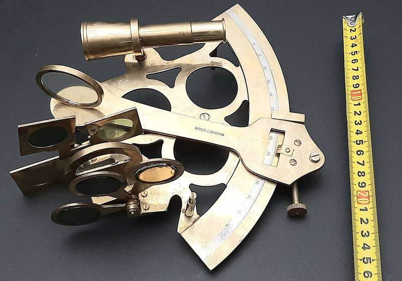 RARE: Early 20th Century- Naval  Navigational Sextant/ Quintant w/ Portmanteau (Ross, London).